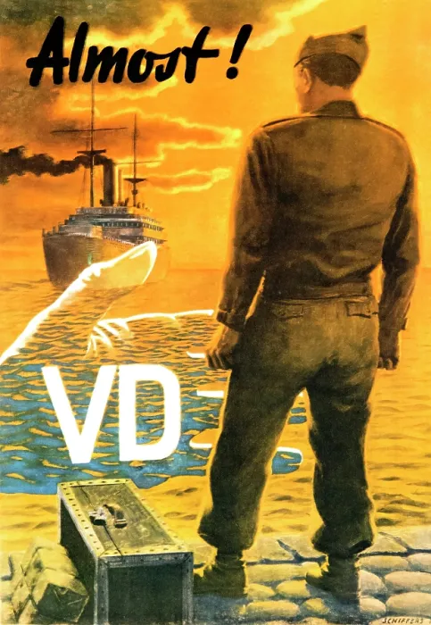 Framed Print : WWII STD Poster, Almost! VD Framed Print : WWII STD Poster, Almost! VD