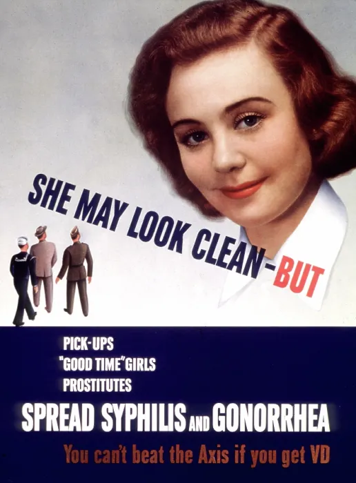 Framed Print : WWII STD Poster, She May Look Clean - BUT Framed Print : WWII STD Poster, She May Look Clean - BUT