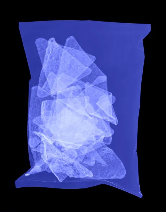 Framed Print : X-ray of a bag of Corn Chips