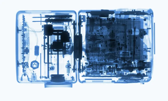 Framed Print : X-Ray of Early Digital Camera