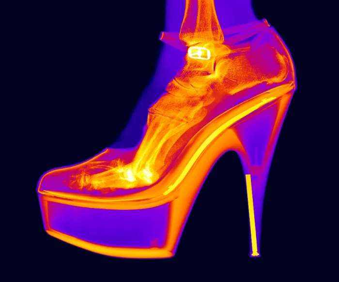 Framed Print : An X-ray of a foot in a High Heel Shoe Framed Print : An X-ray of a foot in a High Heel Shoe