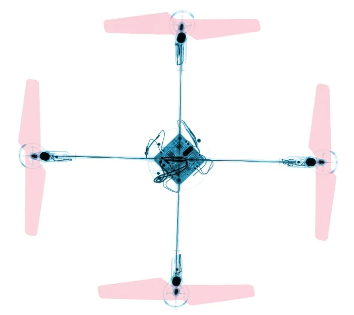 Framed Print : X-ray of a Quadcopter