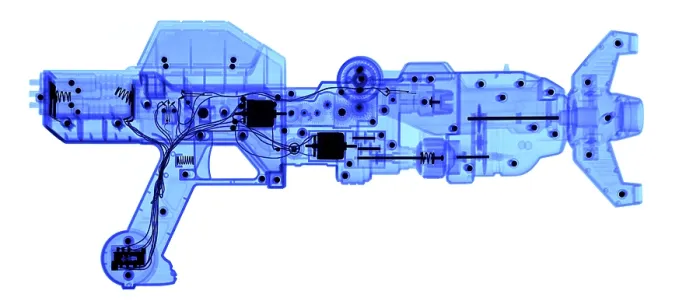 Framed Print : An X-ray of a toy gun Framed Print : An X-ray of a toy gun