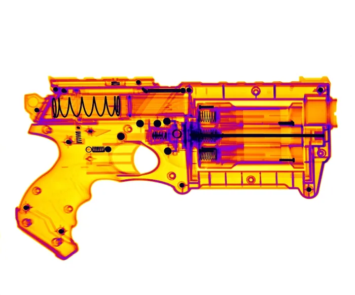 Framed Print : An X-ray of a toy gun Framed Print : An X-ray of a toy gun