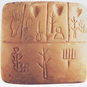 Ancient Mesopotamian Accounting Document Written in Pictographs