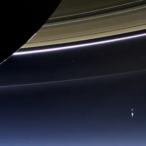 Cassini View Of Saturn and Earth