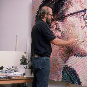 Chuck Close Painting "Cindy Sherman", 1988 Chuck Close Painting "Cindy Sherman", 1988