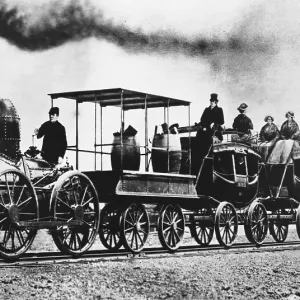 DeWitt Clinton Locomotive Print, 1830s Engraving