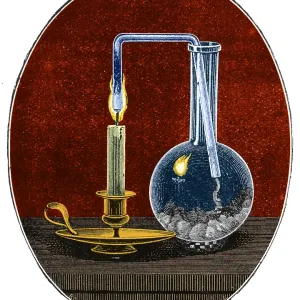 Faraday's Experiment Investigating Candle Flame, 1892