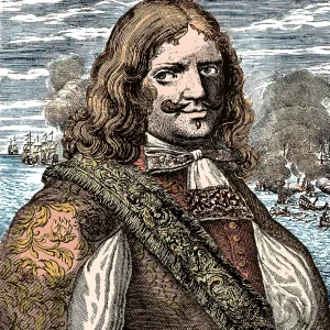 Henry Morgan Print: A Colorized Portrait of the Welsh Privateer