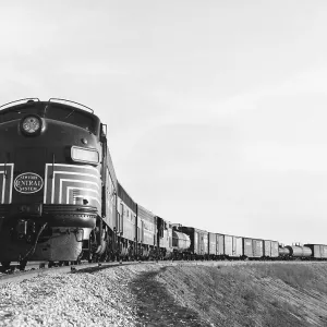 Historic Freight Train Print: EMD E8 Locomotive
