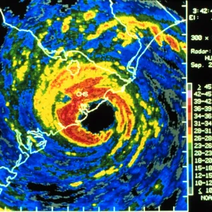 Hurricane Hugo, Digitized Radar Image, 1989