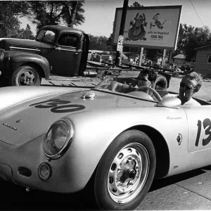 James Dean in 1955 in his Porsche Spyder James Dean in 1955 in his Porsche Spyder