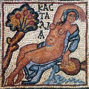 Kastalia of Delphi, Byzantine Mosaic, 6th Century