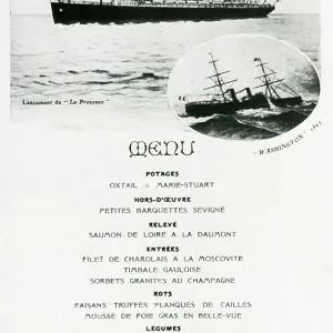 Menu from La Navarre Menu from La Navarre