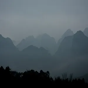 Misty Karst Landscape Southern China Print Misty Karst Landscape Southern China Print
