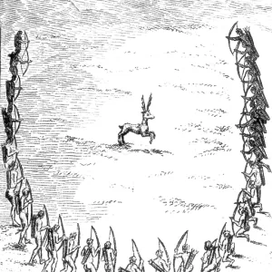 Native American Indians, Half-Moon Deer Hunting Tactic