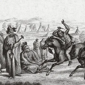 Native American Sioux Indians Horse Racing