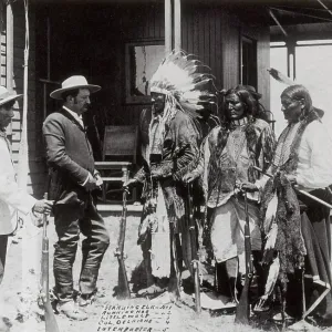 Native Americans Talking to American Military Personnel