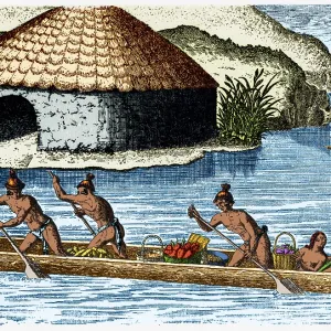 Native Americans Transporting Crops, 16th Century
