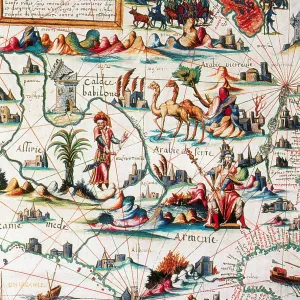 Pierre Desceliers, Central Asia Map, 1550