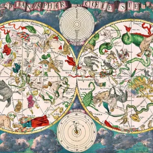Planisphere Coeleste, Star Map, 1680 Planisphere Coeleste, Star Map, 1680