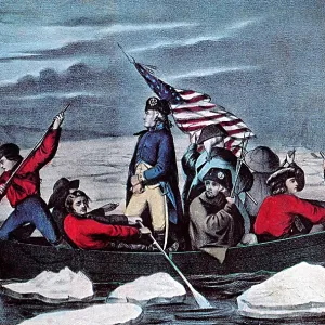 Print of George Washington Crossing the Delaware, 1776 Lithograph