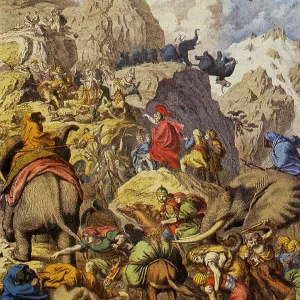 La Guerre des Éléphants de Hannibal Gravissent les Alpes, Deuxième Guerre Punique. La Guerre des Éléphants de Hannibal Gravissent les Alpes, Deuxième Guerre Punique.