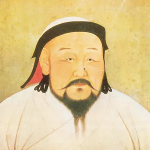 Print of Kublai Khan, Yuan Dynasty Emperor