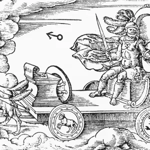 Le dieu romain de la guerre, Mars, armé et blindé, chevauche son chariot tiré par des chiens, dont les roues portent les symboles de ses maisons astrologiques Aries et Scorpio. Le symbole astronomique du planète Mars est le même que celui du sexe masculin Le dieu romain de la guerre, Mars, armé et blindé, chevauche son chariot tiré par des chiens, dont les roues portent les symboles de ses maisons astrologiques Aries et Scorpio. Le symbole astronomique du planète Mars est le même que celui du sexe masculin