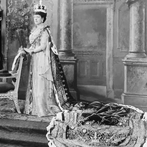 Print of Queen Alexandra in Coronation Robes, 1902