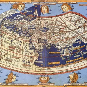Ptolemy's World Map 2nd Century Ancient Roman Egyptian, Historical Ptolemy's World Map 2nd Century Ancient Roman Egyptian, Historical