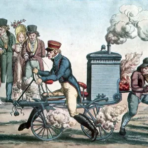 Steam Powered Motorcycle, Velocipede, 1818 Steam Powered Motorcycle, Velocipede, 1818