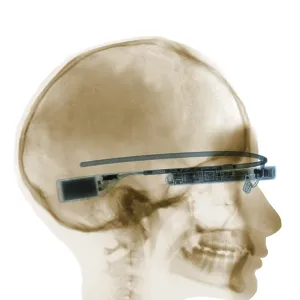 Woman Wearing Google Glass, X-ray