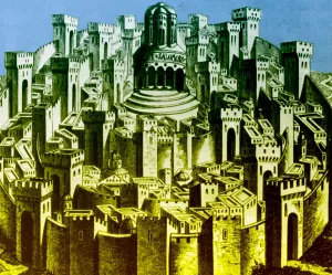 Temple Prints: 15th century woodcut of Jerusalem