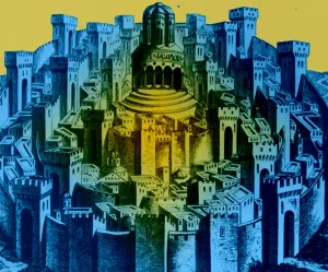 Cities Prints: 15th century woodcut of Jerusalem