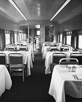 Transportation Prints: 1950s Dining Car