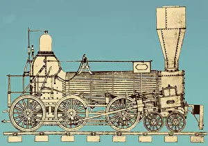 Trains Prints: 19th Century Locomotive