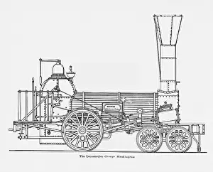 Trains Prints: 19th Century Locomotive