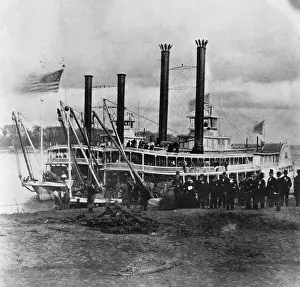 Boats, Ships, Maritime Prints: 19th Century Steamer