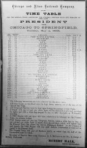 Abraham Prints: Abraham Lincoln, Funeral Train Schedule, 1865