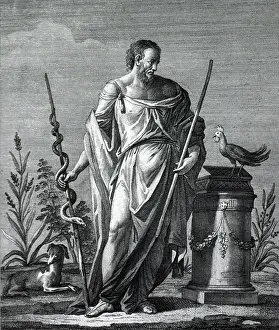 Religious Prints: Aesculapius, Greek God of Medicine and Healing