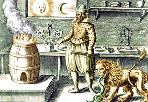 Daniel Prints: Alchemical Workshop, 17th Century