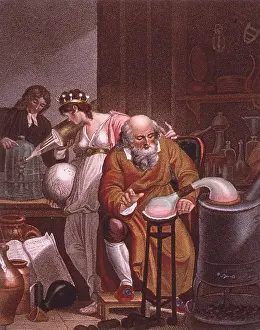 Telescope Prints: Alchemist Laboratory, 18th Century