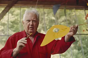 Misc Prints: Alexander Calder, American sculptor and modern artist, known for his mid century mobiles