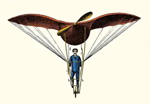 Aviation Prints: Alexandre Goupil, Flying Machine, 1883