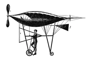 Aviation Prints: Alexandre Goupil, Flying Machine, 1883