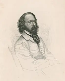 British History Prints: Alfred, Lord Tennyson, English Poet Laureate