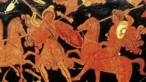 Best Sellers Part II Prints: Amazon Warrior Woman Fights Greek Soldier