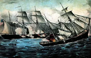 Battleship Prints: American Civil War, Battle of Cherbourg, 1864